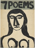 Artist: b'McCahon, Colin.' | Title: b'7 poems' | Date: 7 June 1952 | Technique: b'linocut, printed in colour, from two blocks (black and grey)'