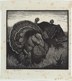 Artist: LINDSAY, Lionel | Title: Heysen's birds | Date: 1923 | Technique: wood-engraving, printed in black ink, from one block | Copyright: Courtesy of the National Library of Australia
