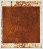 Artist: b'PARR, Mike' | Title: b'Alphabet/Haemorrhage.' | Date: 1992-93 | Technique: b'etching, printed in red ochre ink, from one plate'