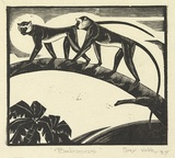Artist: VOKE, May | Title: Baboons | Date: 1937 | Technique: wood-engraving