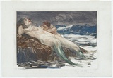 Artist: BUNNY, Rupert | Title: (A triton's family). | Date: c.1898 | Technique: monotype, printed in colour, from one zinc plate