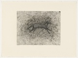 Artist: b'Daw, Robyn.' | Title: b'Tiger over Jetsonville' | Date: 1989, November | Technique: b'etching, printed in black ink, from one plate'