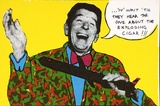 Title: Postcard: Wait til they hear the one about the exploding cigar (Reagan). | Date: 1984 | Technique: screenprint, printed in colour, from multiple stencils
