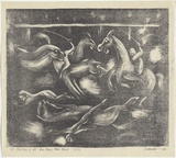 Artist: b'Hinder, Frank.' | Title: b'Spectres of the Gee-bung Polo Club' | Date: 1946 | Technique: b'lithograph, printed in black ink, from one stone'