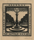 Artist: FEINT, Adrian | Title: Bookplate: Sir Arthur Rickard. | Date: 1929 | Technique: wood-engraving, printed in black ink, from one block | Copyright: Courtesy the Estate of Adrian Feint