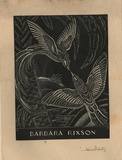Artist: FEINT, Adrian | Title: Bookplate: Barbara Rixson. | Date: 1931 | Technique: wood-engraving, printed in black ink, from one block | Copyright: Courtesy the Estate of Adrian Feint