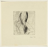 Title: not titled [abstracted figure] | Date: 1962 | Technique: drypoint, printed in black ink, from one plate