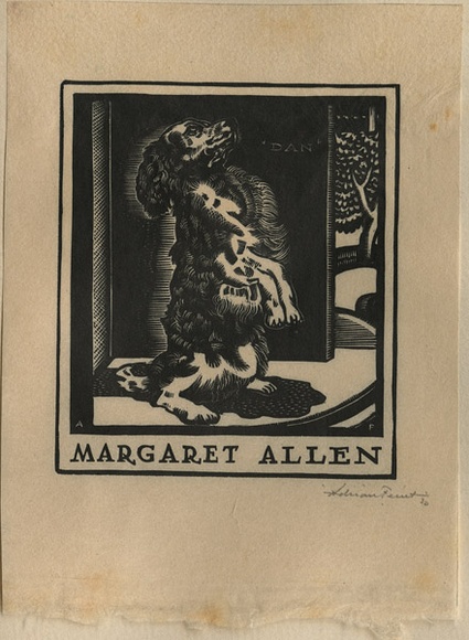 Artist: b'FEINT, Adrian' | Title: b'Bookplate: Margaret Allen.' | Date: (1930) | Technique: b'wood-engraving, printed in black ink, from one block' | Copyright: b'Courtesy the Estate of Adrian Feint'