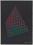 Artist: b'Flugelman, Bert.' | Title: b'(Pyramid in mesh).' | Date: 1972 | Technique: b'screenprint, printed in colour, from four stencil' | Copyright: b'\xc2\xa9 Bert Flugelman'