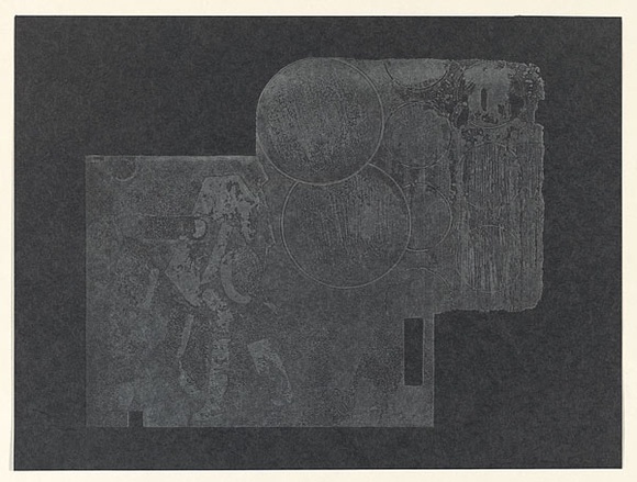 Artist: b'EWINS, Rod' | Title: b'Moonshot.' | Date: 1971 | Technique: b'etching, printed in intaglio and relief in black ink, from one plate'