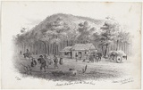 Artist: b'GILL, S.T.' | Title: b'Mount Macedon from the Black Forest.' | Date: 1855-56 | Technique: b'lithograph, printed in black ink, from one stone'