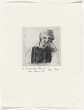 Artist: b'Todd, Geoff.' | Title: b'Portrait of a photo of Peter Timms number 4' | Date: 1978 | Technique: b'etching, printed in black ink, from one plate' | Copyright: b'This work appears on screen courtesy of the artist and copyright holder'