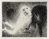 Artist: b'BOYD, Arthur' | Title: b'St Francis kissing the Wolf of Gubbio.' | Date: (1965) | Technique: b'lithograph, printed in black ink, from one plate' | Copyright: b'Reproduced with permission of Bundanon Trust'