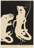 Artist: b'Thake, Eric.' | Title: b'Greeting card: Christmas (the Plume Hunter)' | Date: 1951 | Technique: b'linocut, printed in black ink, from one block'