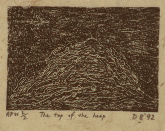 Artist: b'Bowen, Dean.' | Title: b'The top of the heap' | Date: 1992 | Technique: b'etching, printed in black ink, from one plate'