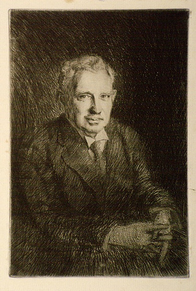 Artist: b'Bull, Norma C.' | Title: b'(Portrait of a man).' | Date: c.1934 | Technique: b'etching and aquatint, printed in black ink, from one plate'