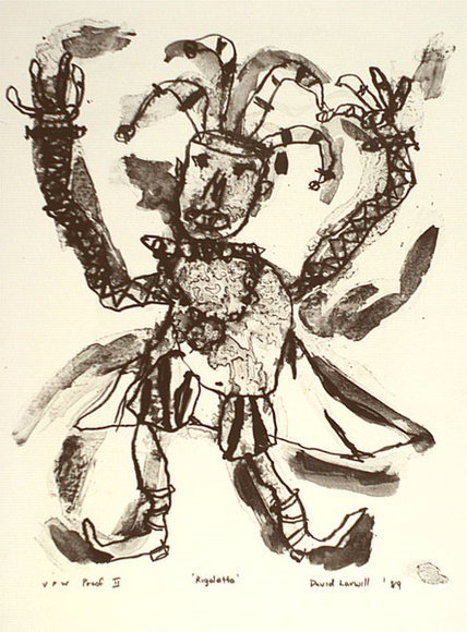 Artist: b'Larwill, David.' | Title: b'Study for Rigoletto' | Date: 1989 | Technique: b'lithograph, printed in black ink, from one stone'