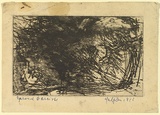 Artist: b'Halpern, Stacha.' | Title: b'not titled [Abstraction]' | Date: 1958 | Technique: b'etching, printed in black ink, from one plate'