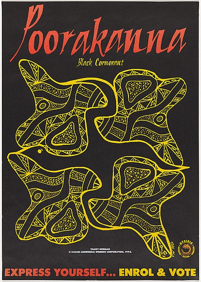 Artist: b'Norman, Tracey.' | Title: b'Poorakanna' | Date: 1992 | Technique: b'screenprint, printed in colour, from three stencils'