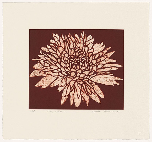 Artist: Forthun, Louise. | Title: Chrysanthemum | Date: 2001 | Technique: etching and aquatint, printed in red ink, from one plate