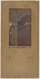 Artist: Herbert, Harold. | Title: The night cometh [decorative backing for calendar]. | Date: c.1917 | Technique: stencil, printed in colour, from one paper stencil; watercolour and pencil additions