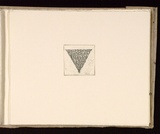 Artist: b'Mann, Gillian.' | Title: b'(Triangle containing text).' | Date: 1981 | Technique: b'etching, printed in black ink, from one plate'