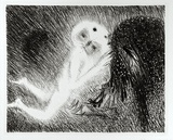 Artist: BOYD, Arthur | Title: St Francis kissing the Wolf of Gubbio. | Date: (1965) | Technique: lithograph, printed in black ink, from one plate | Copyright: Reproduced with permission of Bundanon Trust