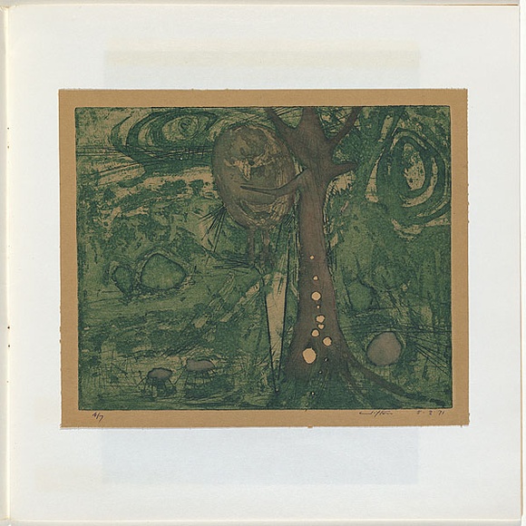 Artist: b'Pugh, Clifton.' | Title: b'not titled.' | Date: 1971 | Technique: b'etching, printed in colour using the oil viscosity technique, from one plate'