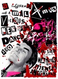 Title: A murderous axe mass a mal vicious New Year dance. | Date: 1977 | Technique: screenprint, printed in colour, from multiple stencils | Copyright: © Michael Callaghan
