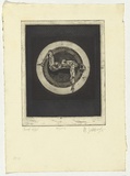 Artist: b'SELLBACH, Udo' | Title: b'Target 2' | Date: 1965 | Technique: b'etching and aquatint printed in blue and black ink, from two plates'