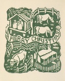 Artist: OGILVIE, Helen | Title: Greeting card: Christmas | Technique: linocut, printed in green ink, from one block