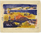 Artist: b'Cilento, Margaret.' | Title: b'Drying nets, Spain.' | Date: 1954 | Technique: b'lithograph, printed in colour, from three stones [or plates],'