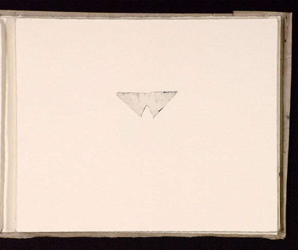 Artist: b'Mann, Gillian.' | Title: b'(Triangle within a rectangle).' | Date: 1981 | Technique: b'etching, printed in black ink, from one plate'