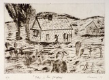 Artist: SHEARER, Mitzi | Title: Mitzi in her garden | Date: 1979 | Technique: etching, printed in black ink, from one  plate