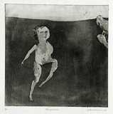 Artist: b'BALDESSIN, George' | Title: b'Performer.' | Date: 1964 | Technique: b'etching, aquatint and burnishing, printed in black ink, from one plate'