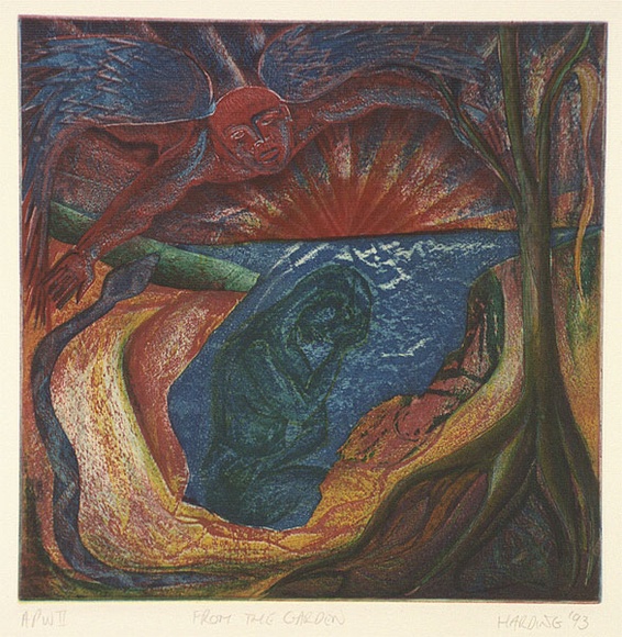 Artist: b'Harding, Richard.' | Title: b'From the garden' | Date: 1993 | Technique: b'etching, printed in colour, from multiple plates'