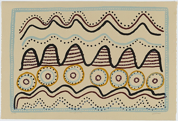 Artist: Purdie, Shirley. | Title: Manunggoo country | Date: 1996 | Technique: lithograph, printed in colour, from multiple plates
