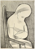 Artist: Blackman, Charles. | Title: (Boy sitting in chair) [recto]. | Date: (1967) | Technique: lithograph