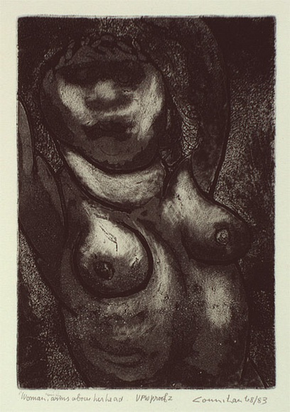 Artist: b'BOYD, Arthur' | Title: b'Woman with arms above her head' | Date: 1968 - 1983 | Technique: b'etching and aquatint, printed in black ink, from one plate'