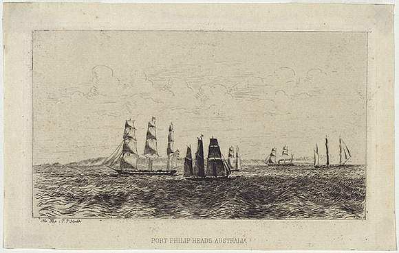 Artist: b'Montefiore, Eliezer Levi.' | Title: b'The Rip, Port Phillip Heads.' | Date: 1868 | Technique: b'etching and aquatint, printed in black ink with plate-tone, from one copper plate'