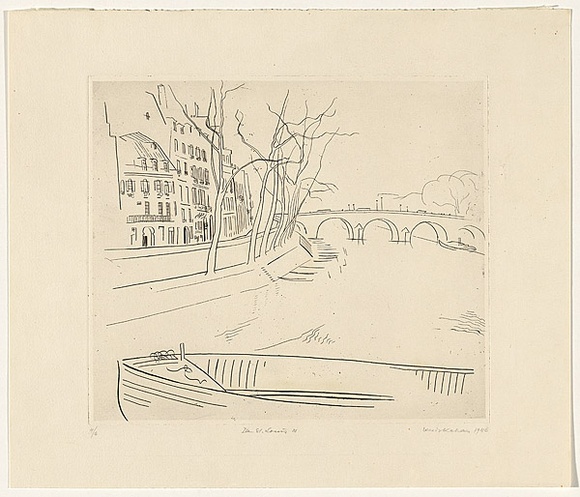 Artist: b'Kahan, Louis.' | Title: b'Ile St. Louis III' | Date: 1946 | Technique: b'etching, printed in black ink, from one copper plate'
