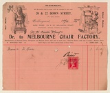 Title: Bill head for Melbourne chair factory | Date: 1890s | Technique: wood-engraving, printed in black ink, from one block; letterpress