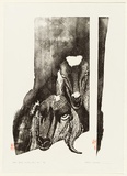 Artist: b'Thorpe, Lesbia.' | Title: b'Show goats waiting their cue!' | Date: 1983 | Technique: b'woodcut, printed in black ink, from two blocks'