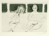 Artist: b'COLEING, Tony' | Title: b'La de fucking da.' | Date: 1989-90 | Technique: b'etching and aquatint, printed in black ink, from one plate'