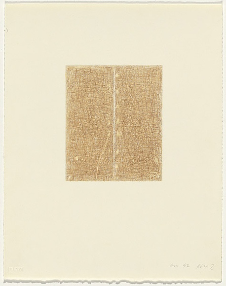 Artist: b'Mitelman, Allan.' | Title: b'not titled [brown]' | Date: 1992 | Technique: b'lithograph, printed in colour, from multiple stones' | Copyright: b'\xc2\xa9 Allan Mitelman'