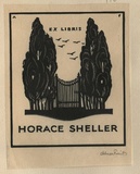 Artist: FEINT, Adrian | Title: Bookplate: Horace Sheller. | Date: (1932) | Technique: wood-engraving, printed in black ink, from one block | Copyright: Courtesy the Estate of Adrian Feint
