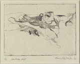 Artist: b'Hodgkinson, Frank.' | Title: b'Landscape drift' | Date: 1954 | Technique: b'hardground-etching, printed in black ink, from one plate'