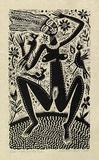 Artist: HANRAHAN, Barbara | Title: Eve with birds | Date: 1990 | Technique: wood-engraving, printed in black ink, from one block