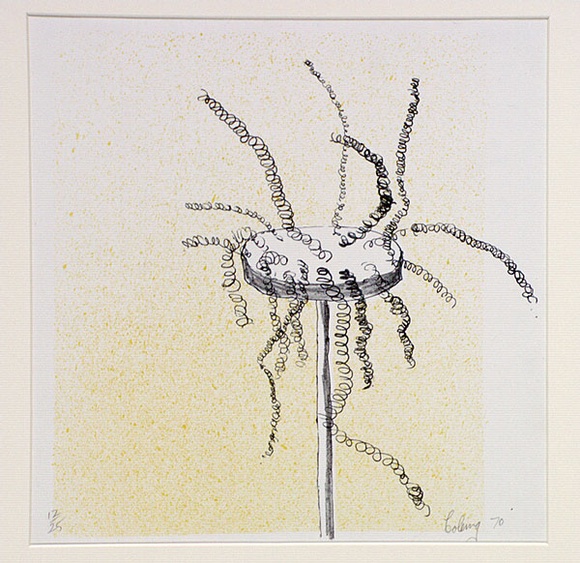 Artist: b'COLEING, Tony' | Title: b'Drawing for sculpture [3].' | Date: 1970 | Technique: b'lithograph, printed in sepia ink, from one stone [or plate]'