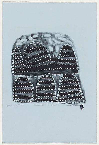 Artist: b'McKenzie, Queenie' | Title: b'Joodal country - tick dreaming' | Date: 1995 | Technique: b'lithograph, printed in dark blue ink, from one stone'